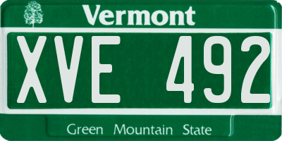 VT license plate XVE492