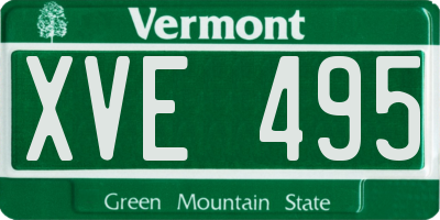VT license plate XVE495