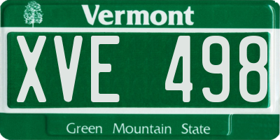 VT license plate XVE498