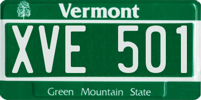 VT license plate XVE501