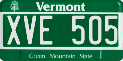 VT license plate XVE505