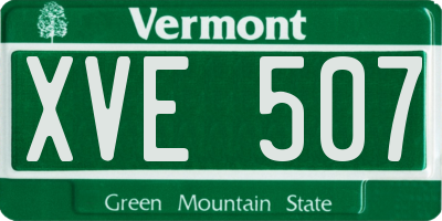 VT license plate XVE507