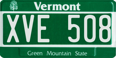 VT license plate XVE508