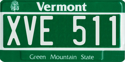 VT license plate XVE511
