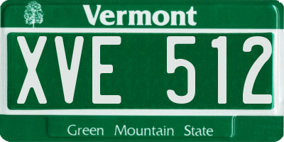 VT license plate XVE512