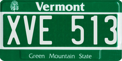 VT license plate XVE513