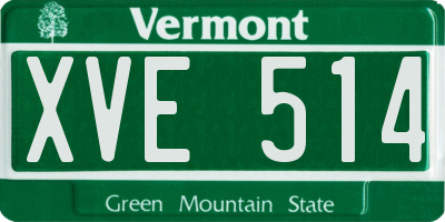 VT license plate XVE514