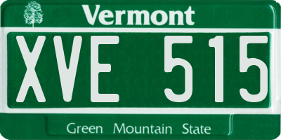 VT license plate XVE515