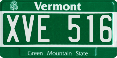 VT license plate XVE516