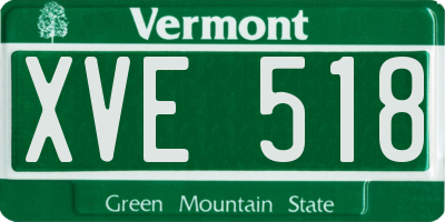 VT license plate XVE518