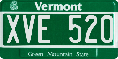 VT license plate XVE520