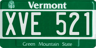 VT license plate XVE521