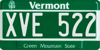 VT license plate XVE522