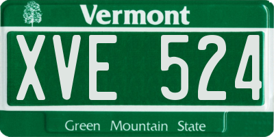 VT license plate XVE524