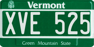 VT license plate XVE525