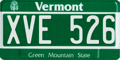 VT license plate XVE526
