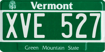 VT license plate XVE527