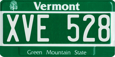 VT license plate XVE528