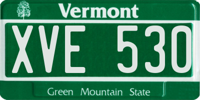 VT license plate XVE530