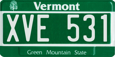 VT license plate XVE531