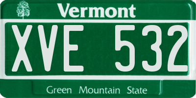VT license plate XVE532