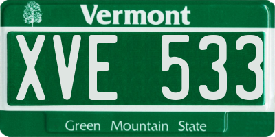 VT license plate XVE533