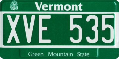 VT license plate XVE535