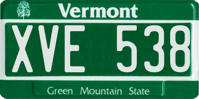 VT license plate XVE538