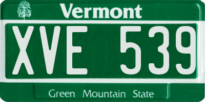 VT license plate XVE539