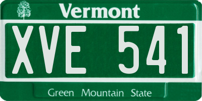 VT license plate XVE541