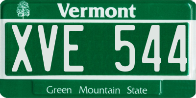 VT license plate XVE544