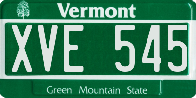 VT license plate XVE545