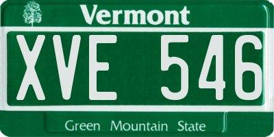 VT license plate XVE546