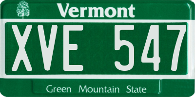 VT license plate XVE547