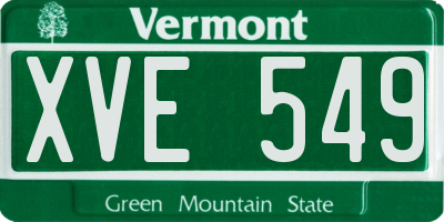 VT license plate XVE549