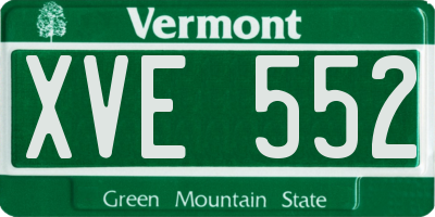 VT license plate XVE552