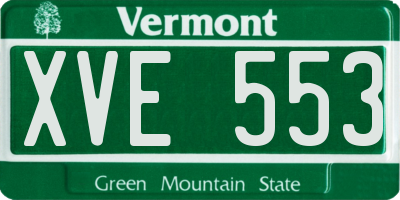 VT license plate XVE553