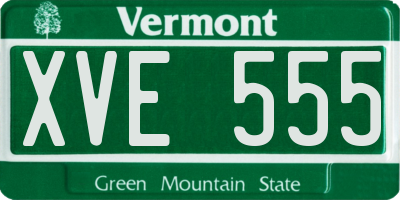 VT license plate XVE555