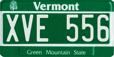 VT license plate XVE556