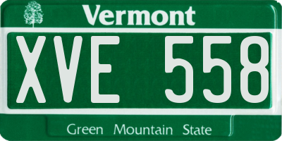 VT license plate XVE558