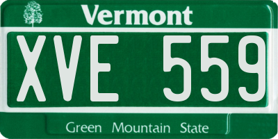 VT license plate XVE559