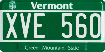 VT license plate XVE560