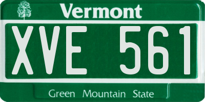 VT license plate XVE561