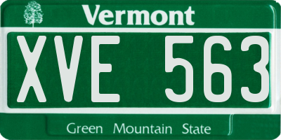 VT license plate XVE563