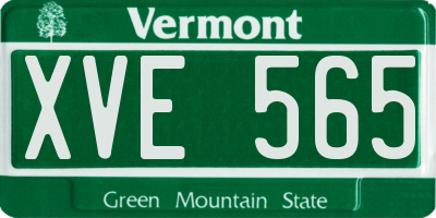 VT license plate XVE565