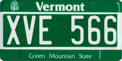 VT license plate XVE566