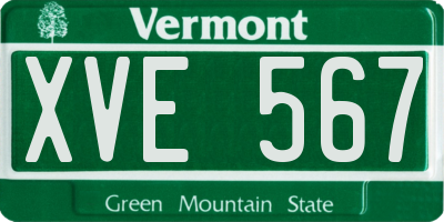 VT license plate XVE567