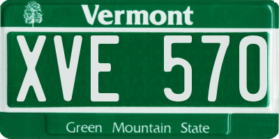 VT license plate XVE570