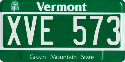 VT license plate XVE573