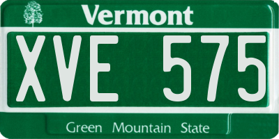 VT license plate XVE575